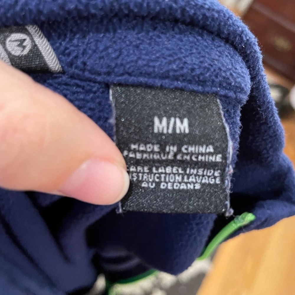 Marmot Fleece Long Sleeve Full Zip Jacket Blue with Green Accents Size Medium - Picture 12 of 13